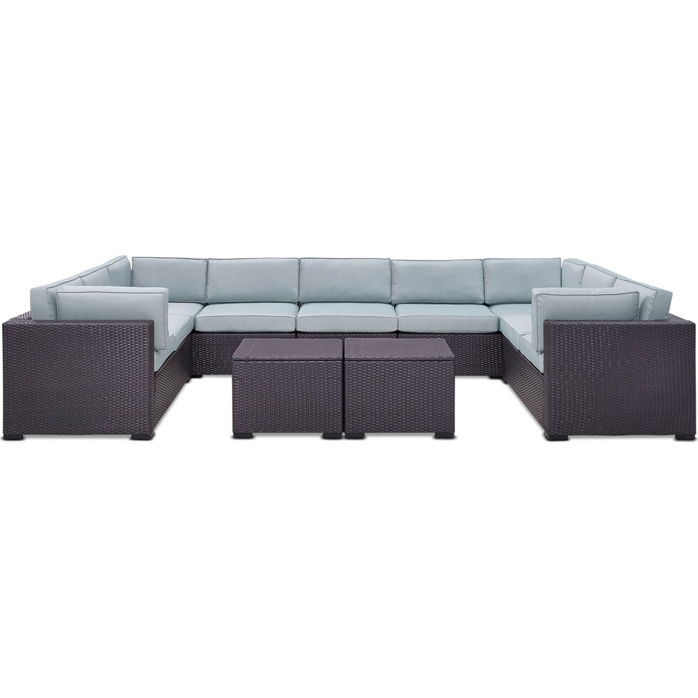 isla blue outdoor sectional set   