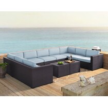 isla blue outdoor sectional set   