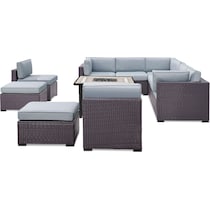 isla blue outdoor sectional set   
