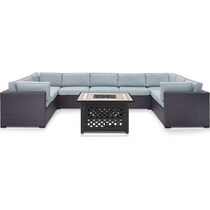 isla blue outdoor sectional set   