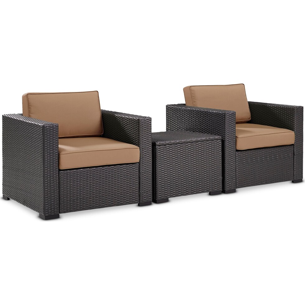 isla dark brown outdoor chair set   