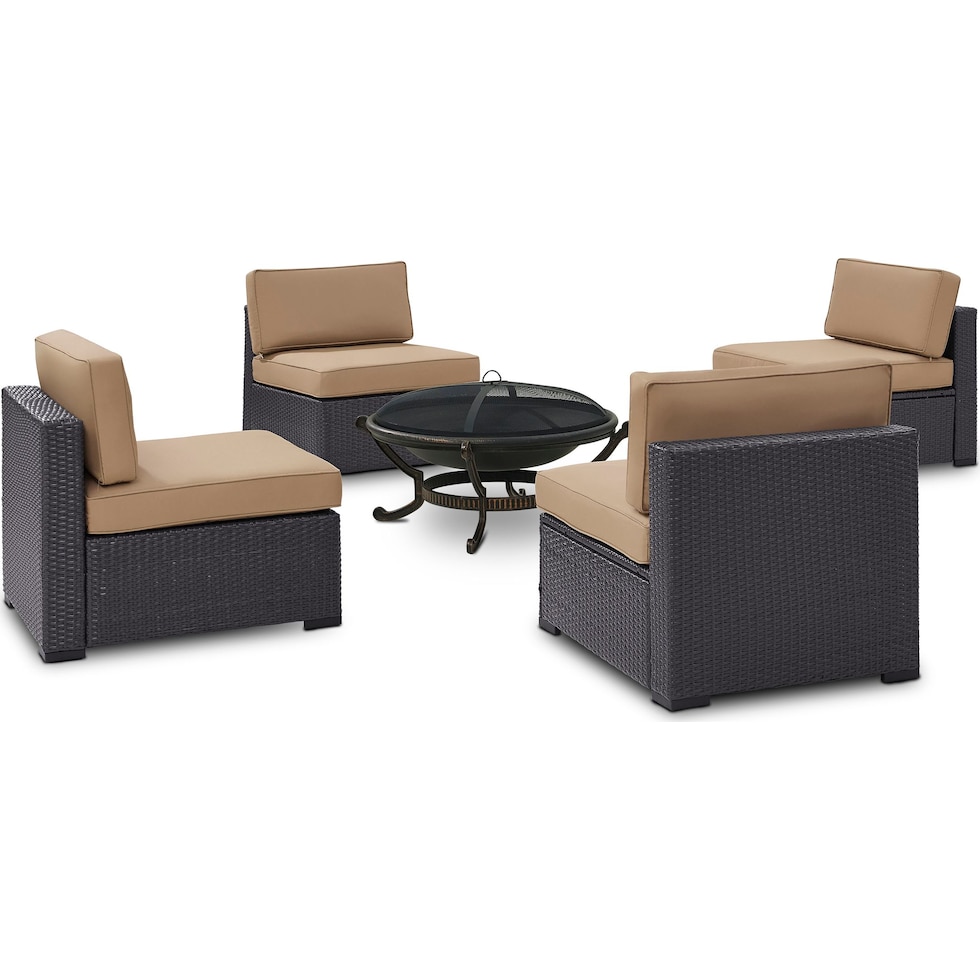 isla dark brown outdoor chair set   