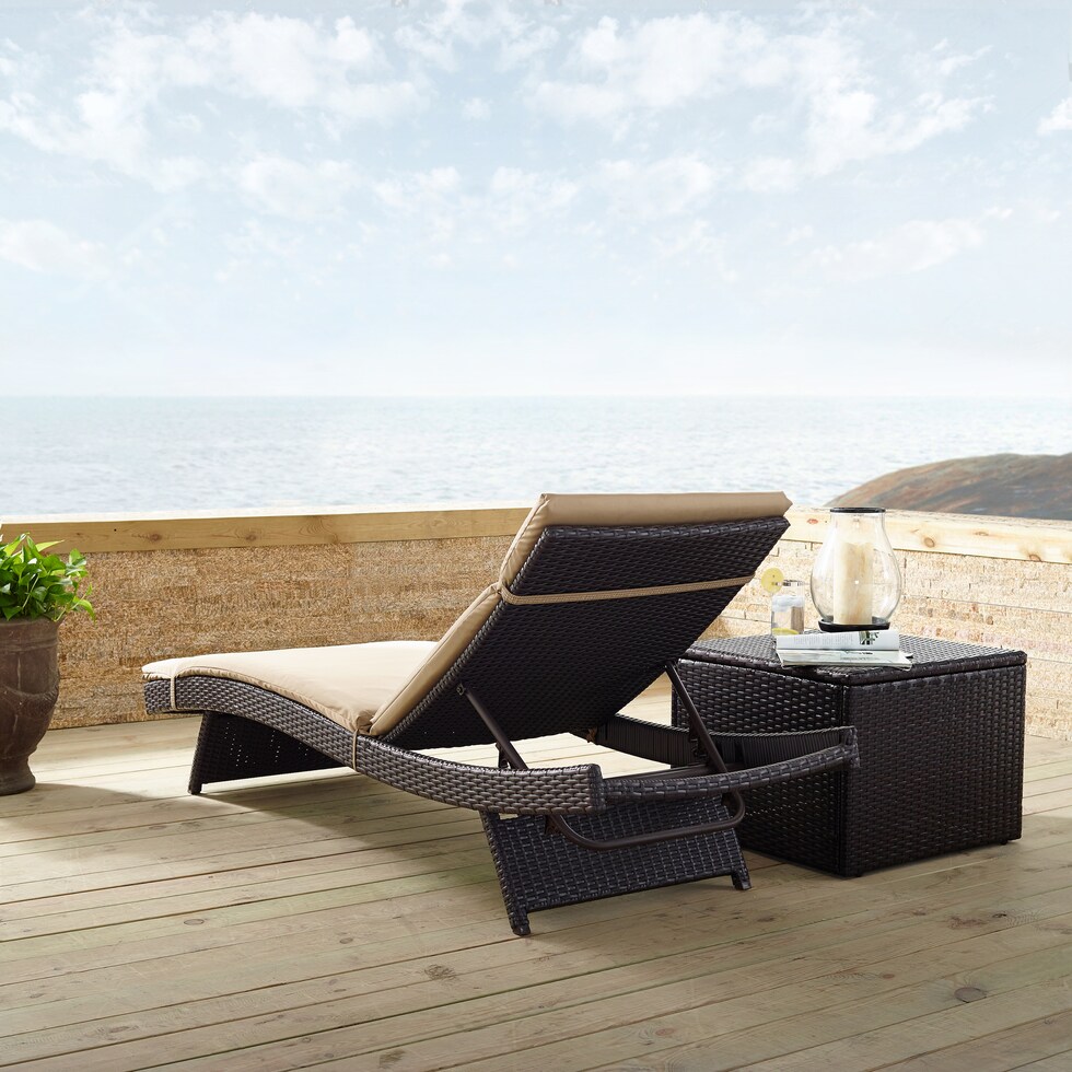 isla dark brown outdoor chaise   