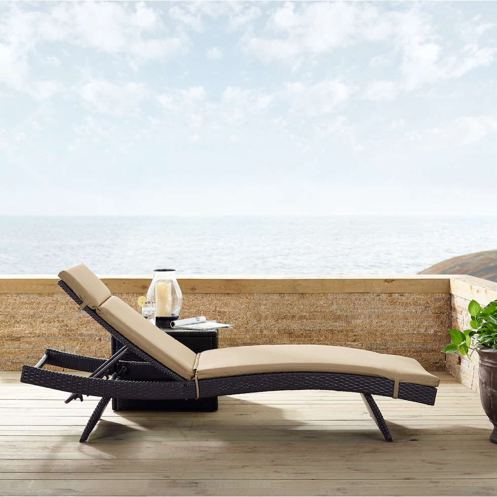 isla dark brown outdoor chaise   