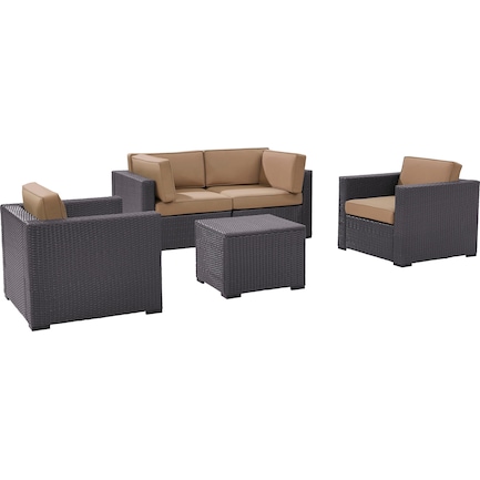 Isla Outdoor Loveseat, 2 Chairs, and Coffee Table Set