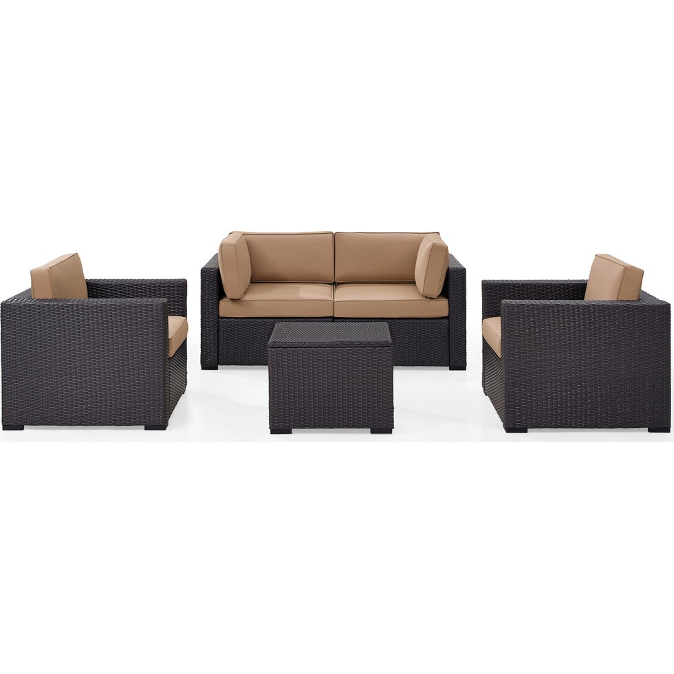 isla dark brown outdoor loveseat set   