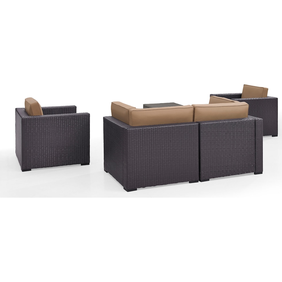isla dark brown outdoor loveseat set   