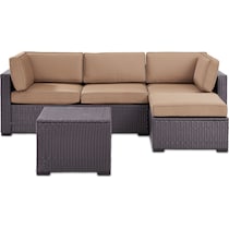 isla dark brown outdoor sectional set   