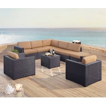 isla dark brown outdoor sectional set   