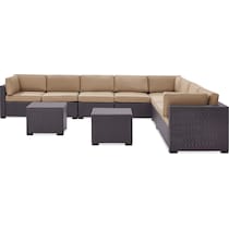 isla dark brown outdoor sectional set   