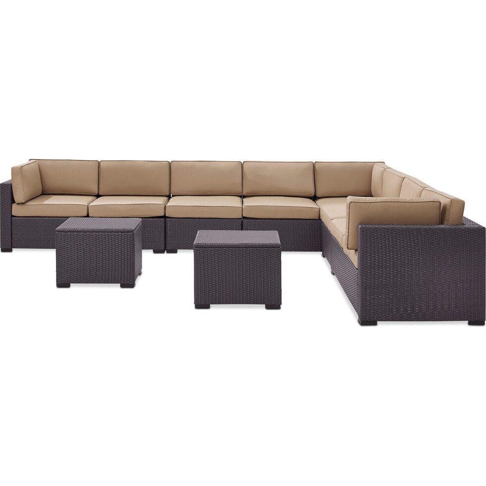 isla dark brown outdoor sectional set   