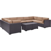 isla dark brown outdoor sectional set   