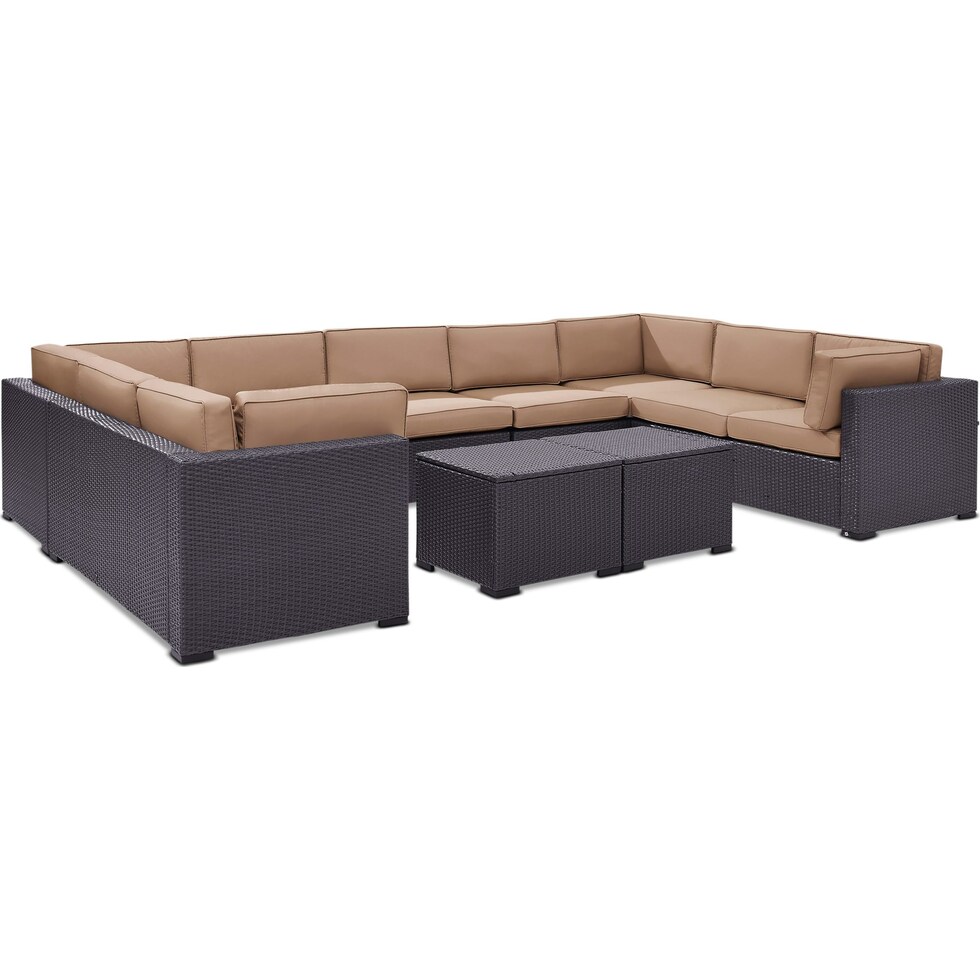 isla dark brown outdoor sectional set   