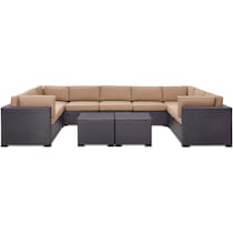 isla dark brown outdoor sectional set   