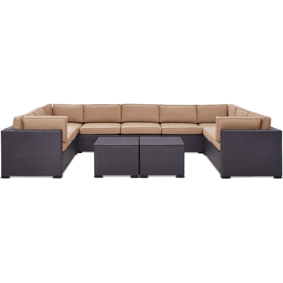 isla dark brown outdoor sectional set   
