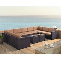 isla dark brown outdoor sectional set   