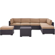 isla dark brown outdoor sectional set   