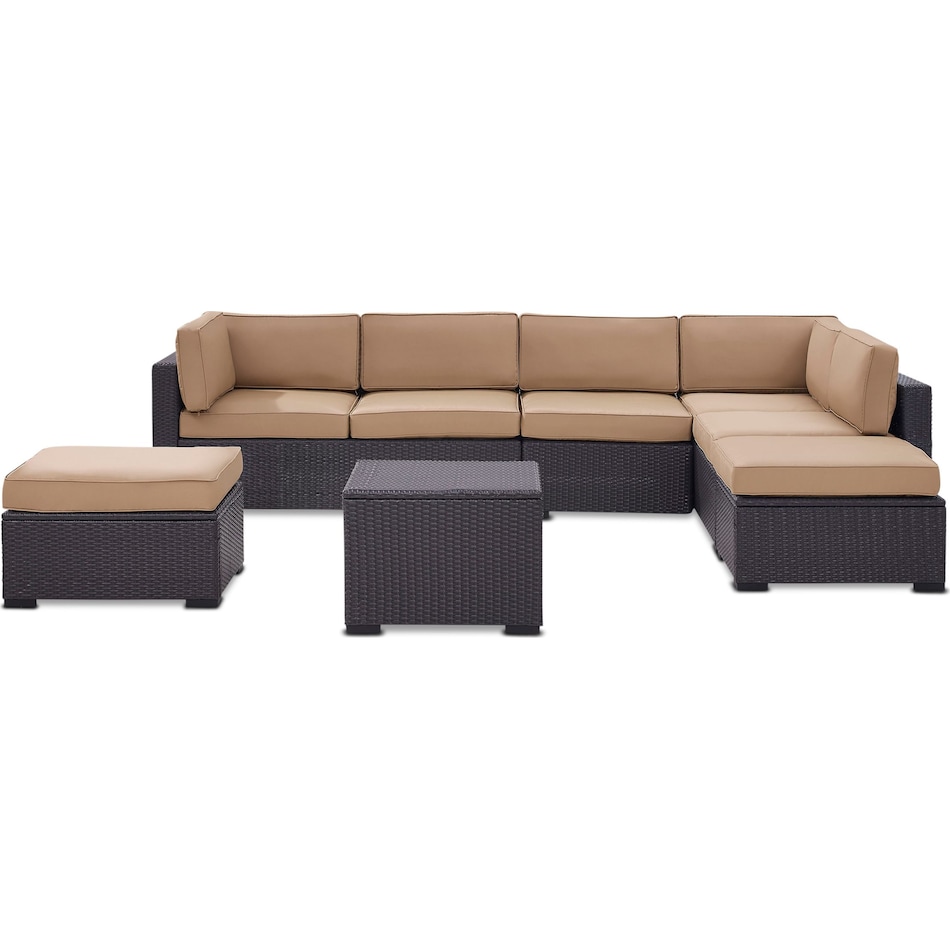 isla dark brown outdoor sectional set   