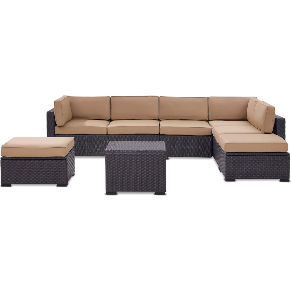 isla dark brown outdoor sectional set   