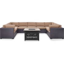 isla dark brown outdoor sectional set   