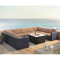 isla dark brown outdoor sectional set   