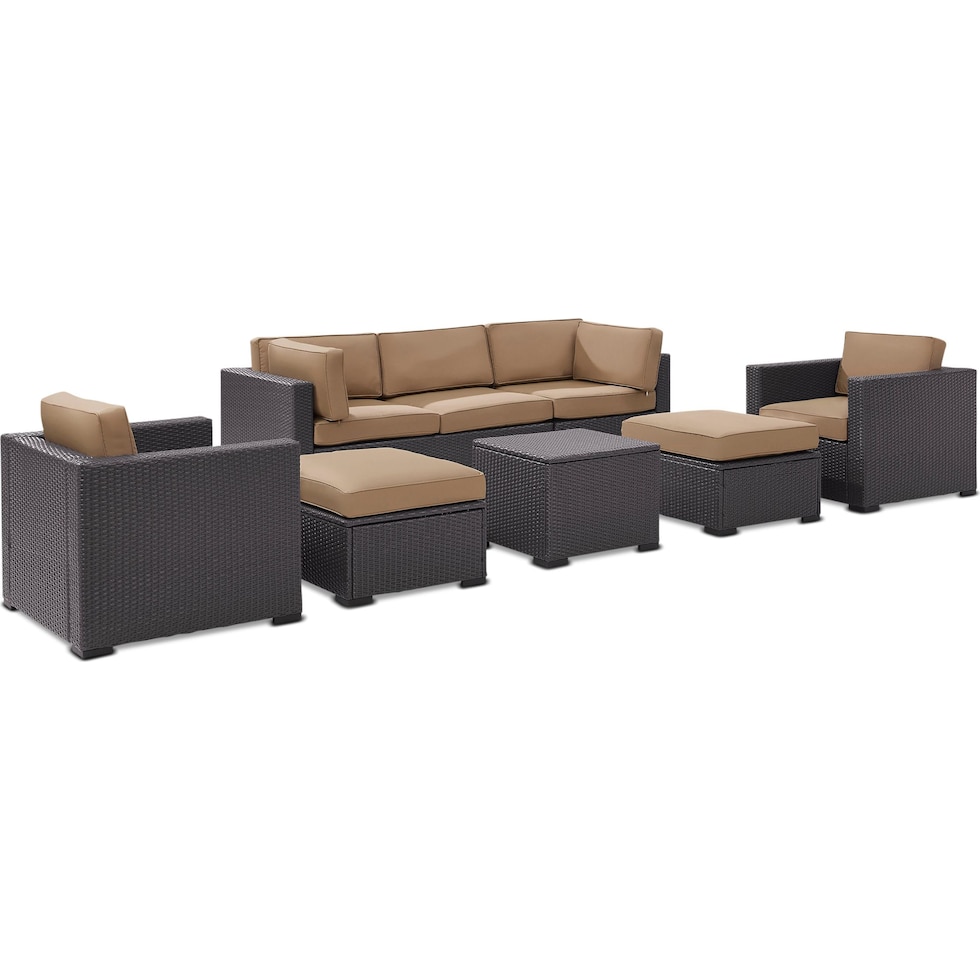 isla dark brown outdoor sofa set   