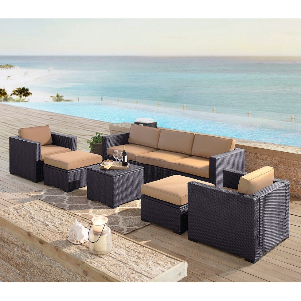 isla dark brown outdoor sofa set   