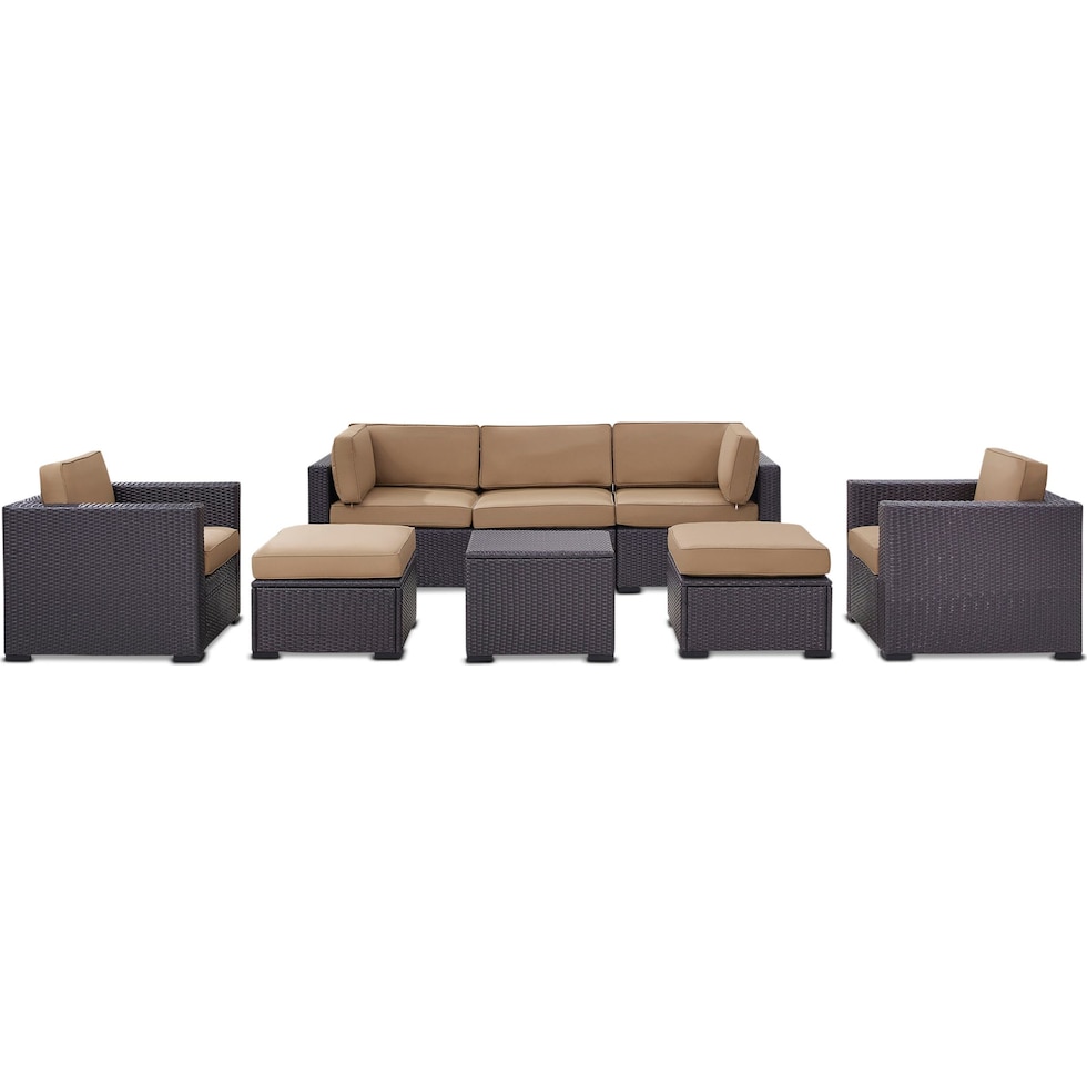 isla dark brown outdoor sofa set   