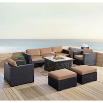 isla dark brown outdoor sofa set   