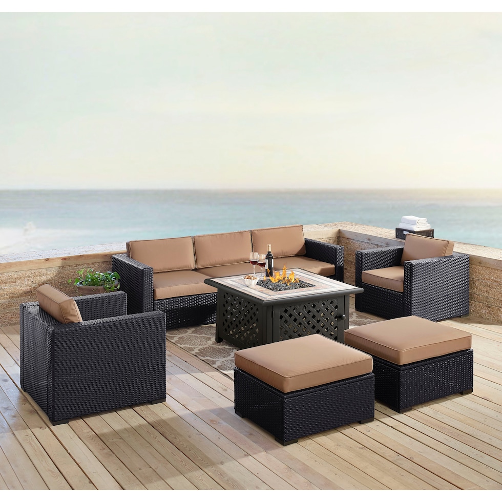 isla dark brown outdoor sofa set   