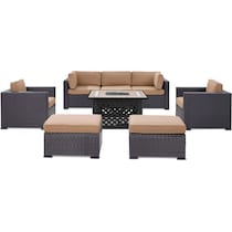 isla dark brown outdoor sofa set   