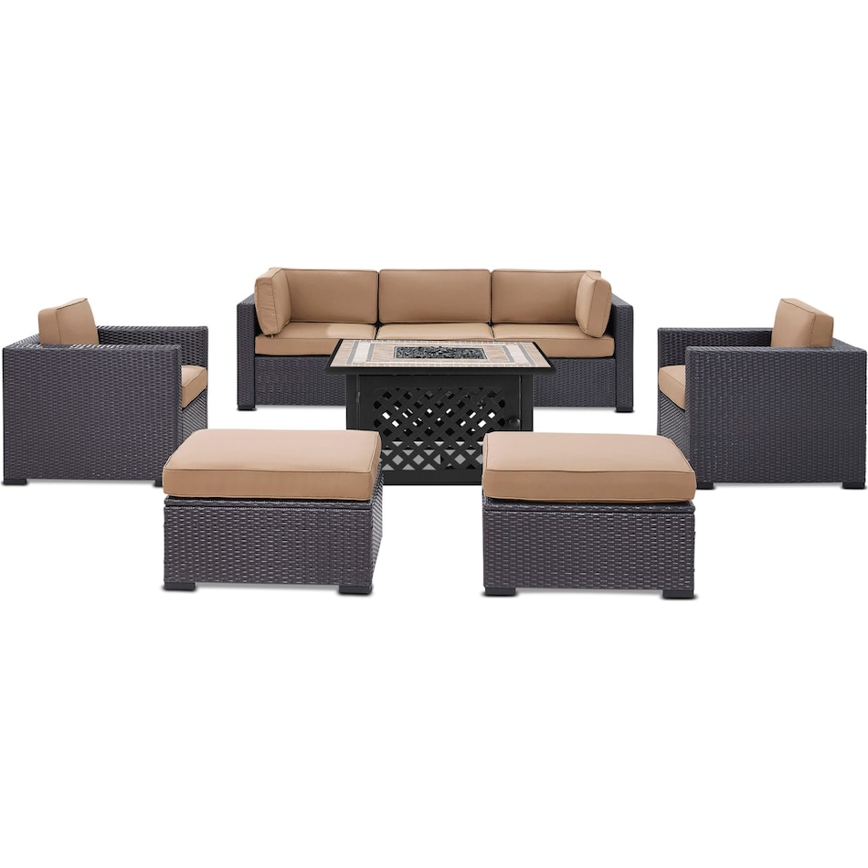 isla dark brown outdoor sofa set   