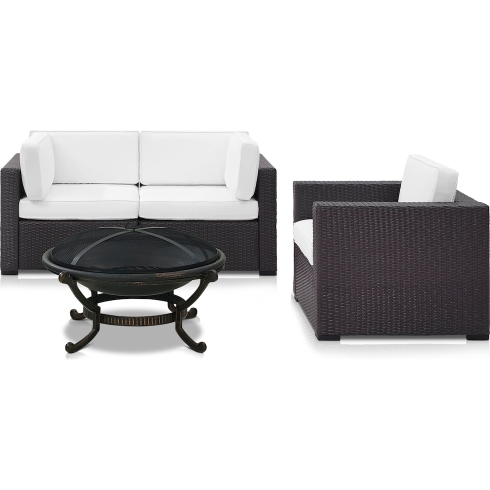 isla white outdoor loveseat set   