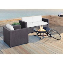 isla white outdoor loveseat set   