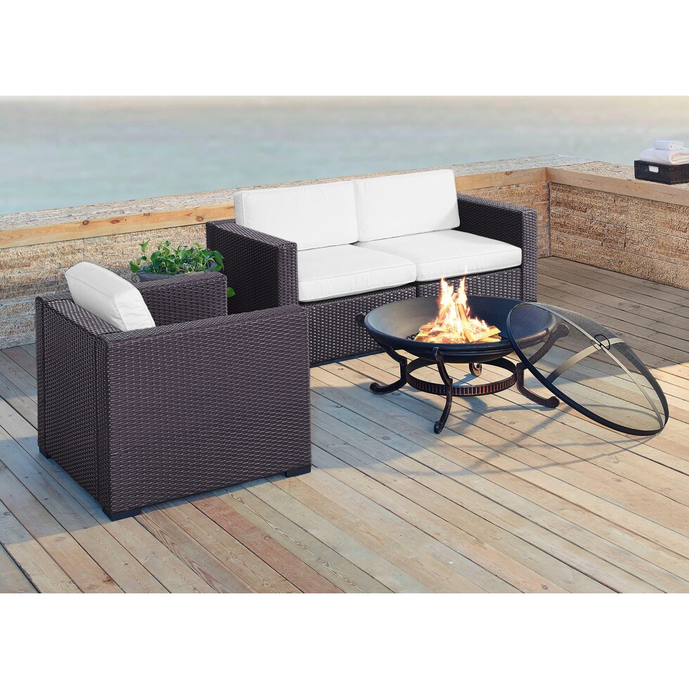 isla white outdoor loveseat set   