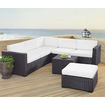isla white outdoor sectional set   