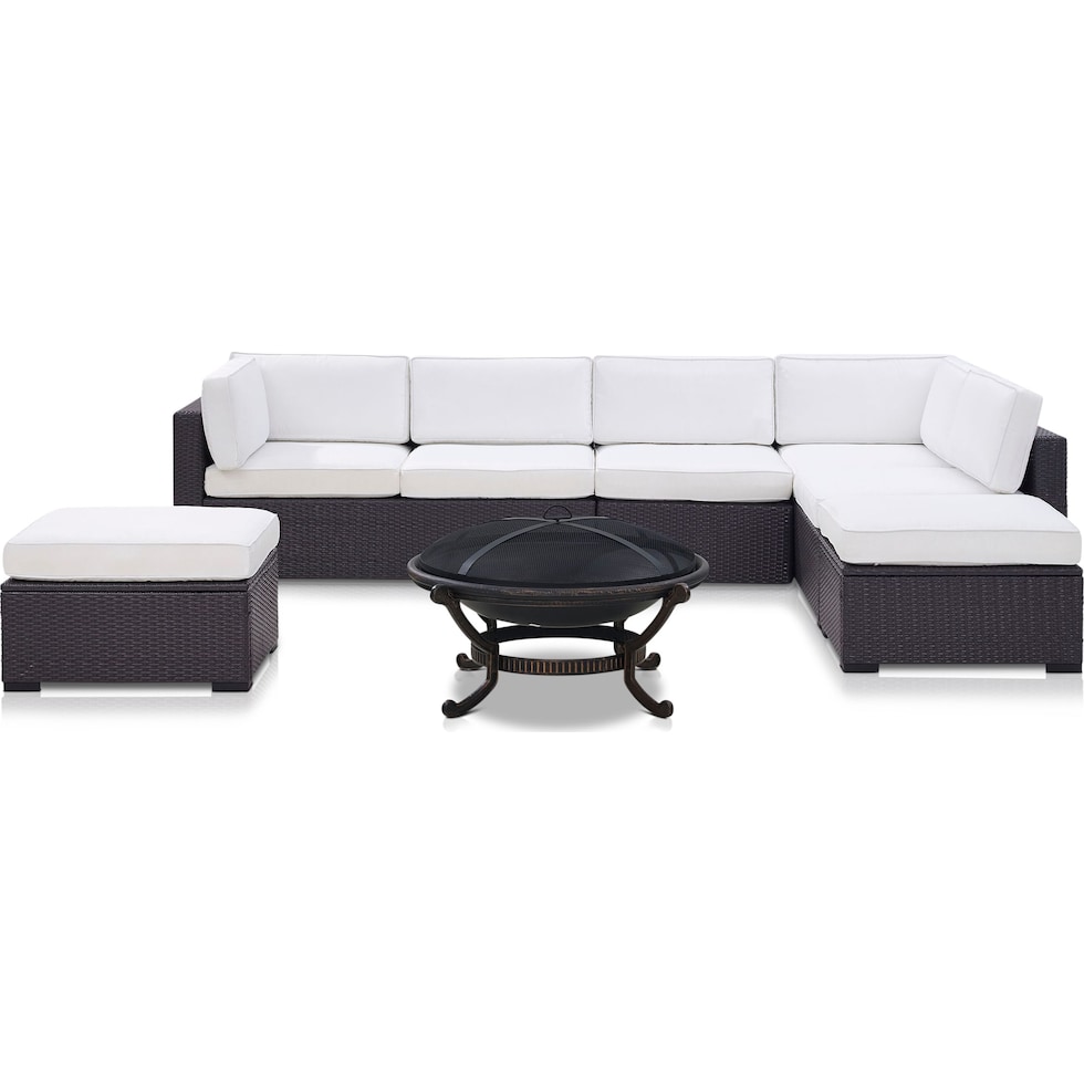 isla white outdoor sectional set   