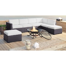 isla white outdoor sectional set   