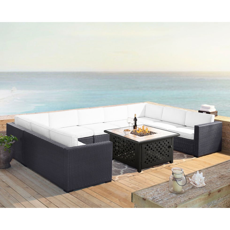 isla white outdoor sectional set   