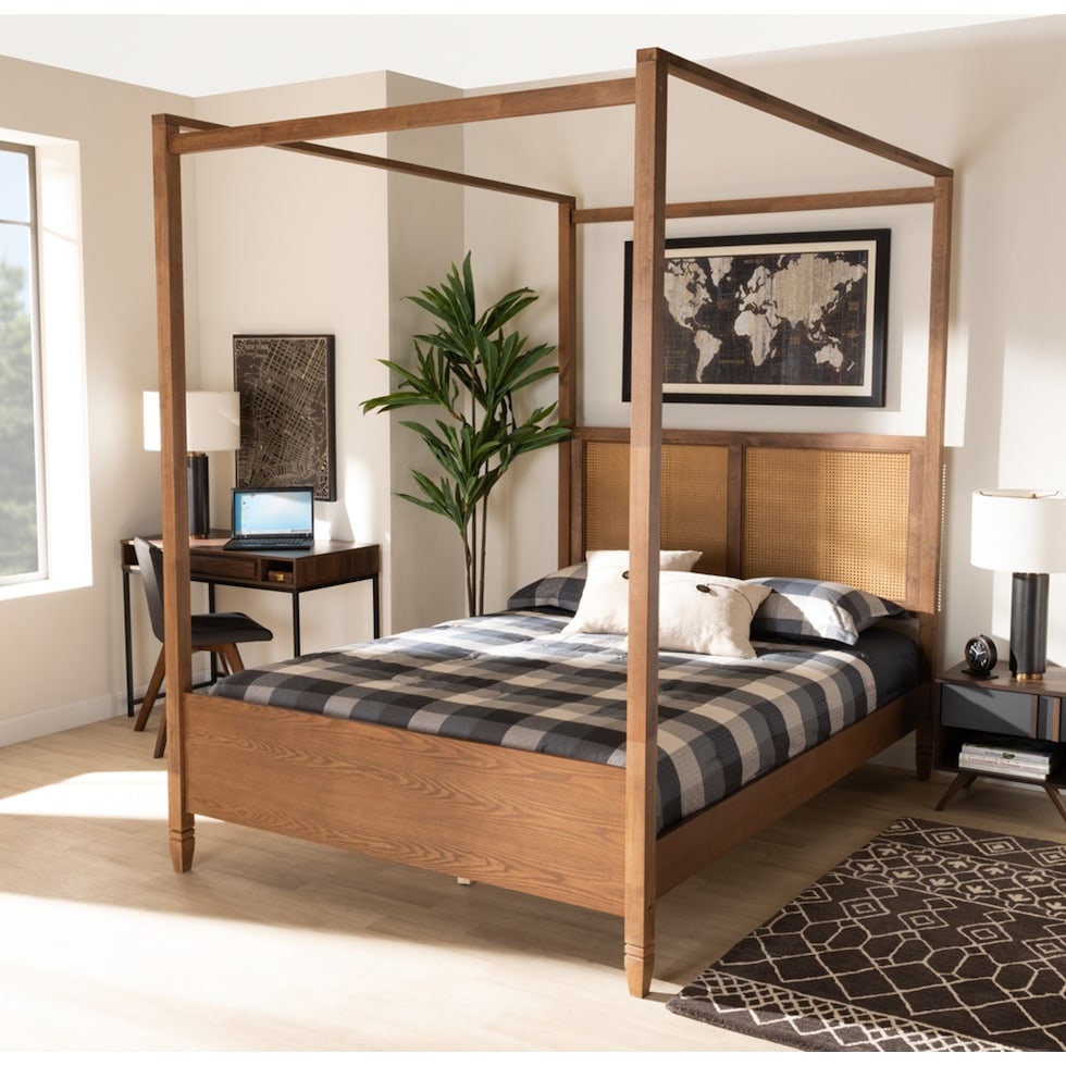 isolde dark brown king bed   