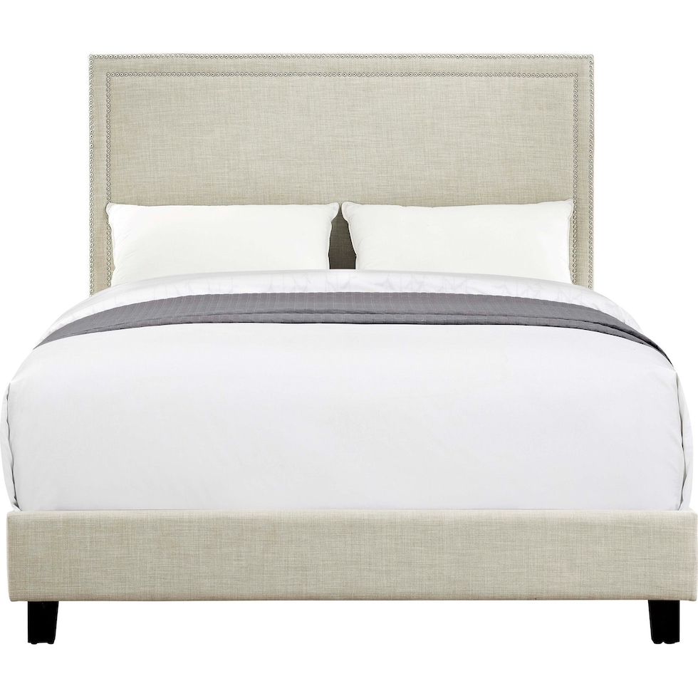 itzel white queen bed   