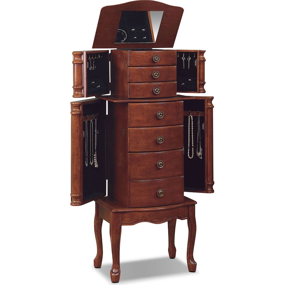 Ivy Jewelry Armoire - Cherry | Value City Furniture