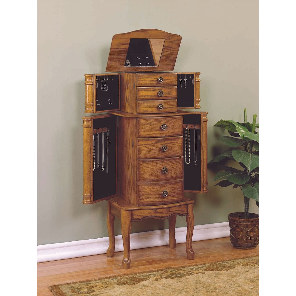 ivy light brown jewelry armoire   