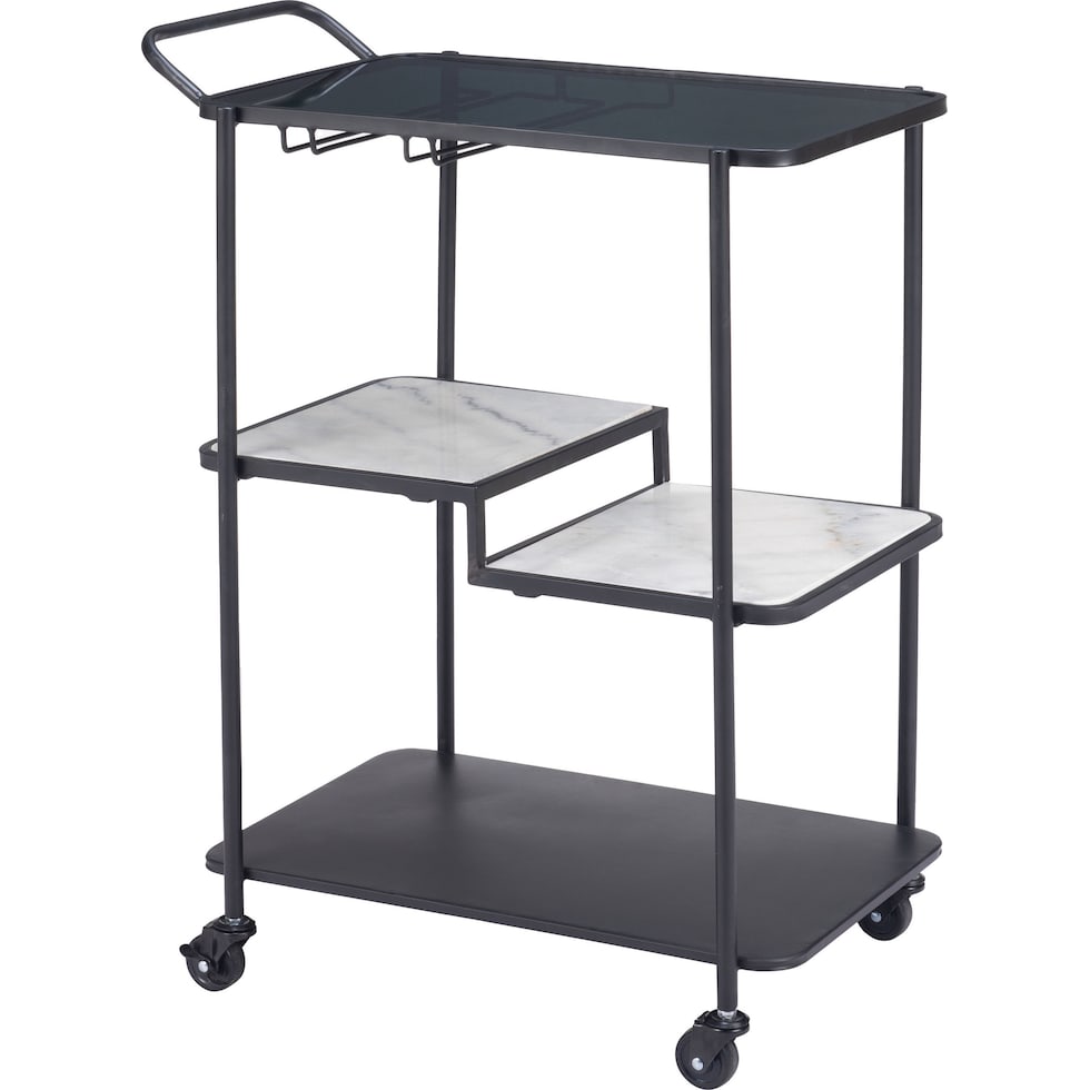 izola black bar cart   