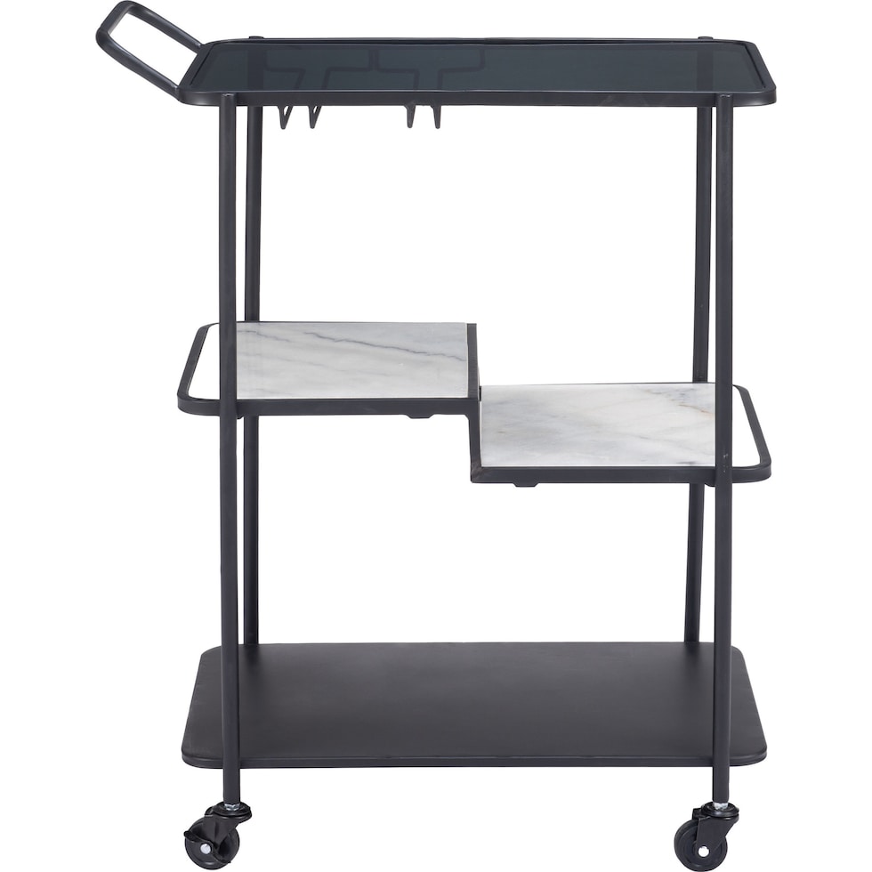 izola black bar cart   