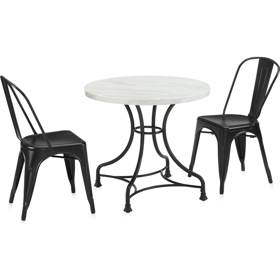 izzy black  pc dining set   