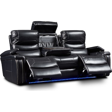 Jackson Triple-Power Reclining Sofa and Recliner Set - Black