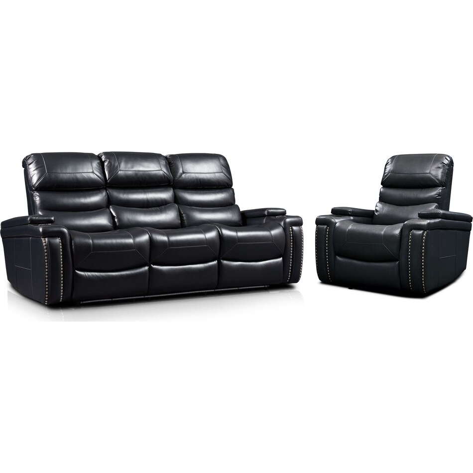 jackson black  pc power reclining living room   