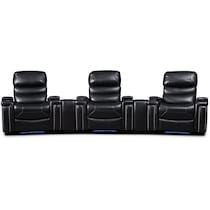 jackson black  pc power home theater sectional   