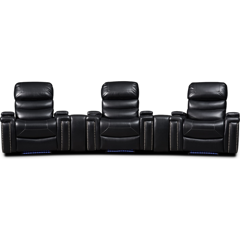 jackson black  pc power home theater sectional   